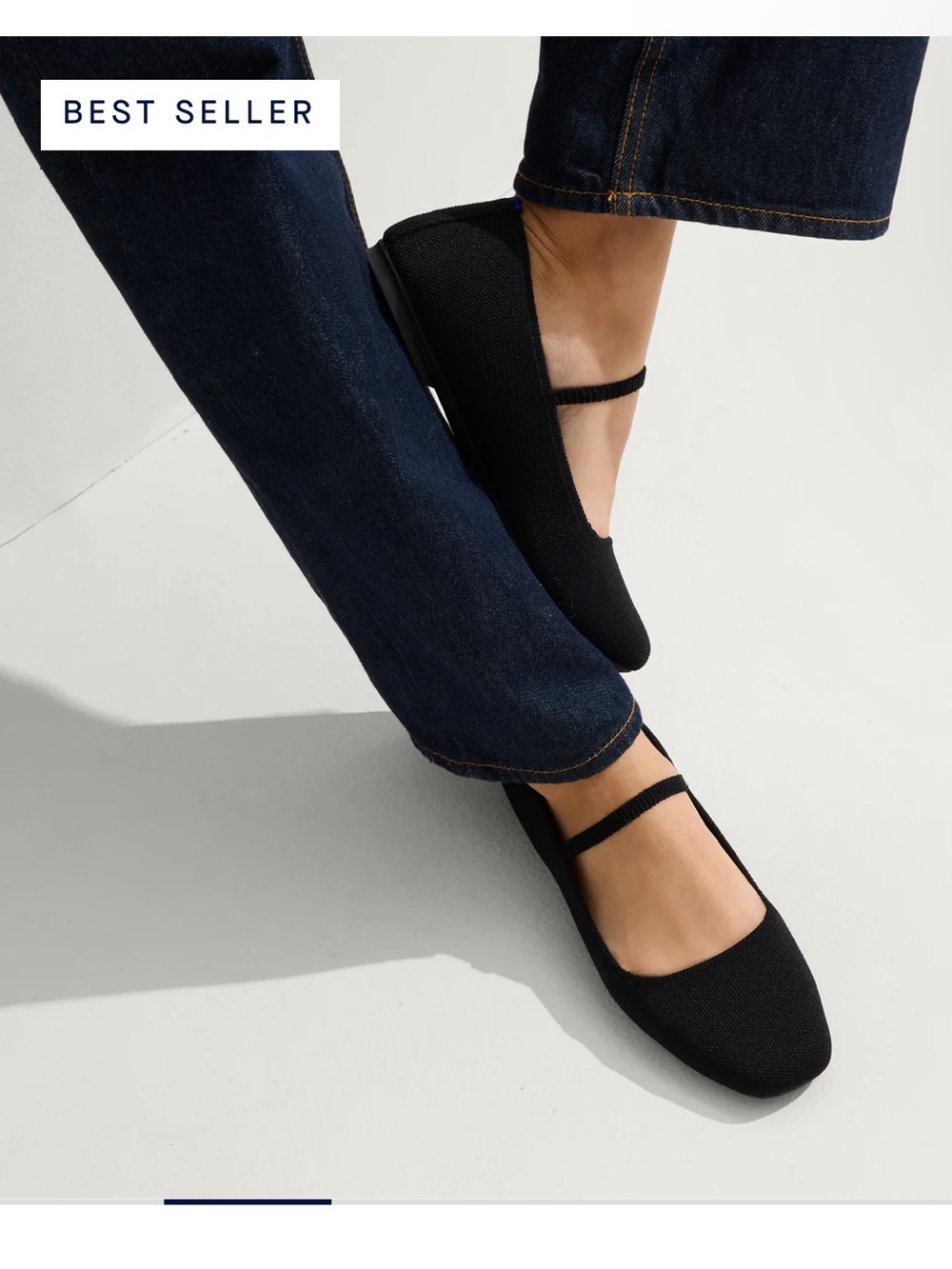 ROTHY’S THE SQUARE MARY JANE, BLACK KNIT FLATS, MACHINE WASHABLE! - Picture 3 of 14